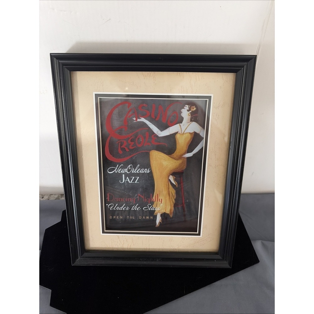 Casino Creole Jazz Dancing New Orleans 3D Shadow Box Framed Art Wall Decor